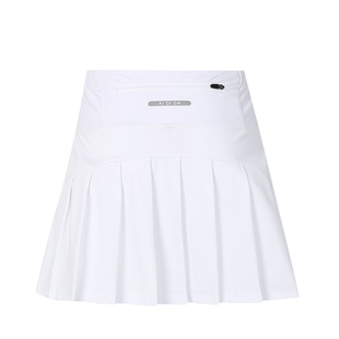 运动短裙裤女速干羽毛球网球半身裙跑步健身假两件白色高腰百褶裙