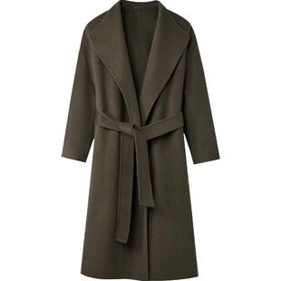 HLA/海澜之家纯绵羊毛大衣25秋冬新知性大气优雅保暖毛呢外套女装