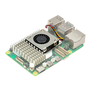 树莓派5代Pi5官方原装主动散热片Active Cooler冷却器PWM风扇外壳