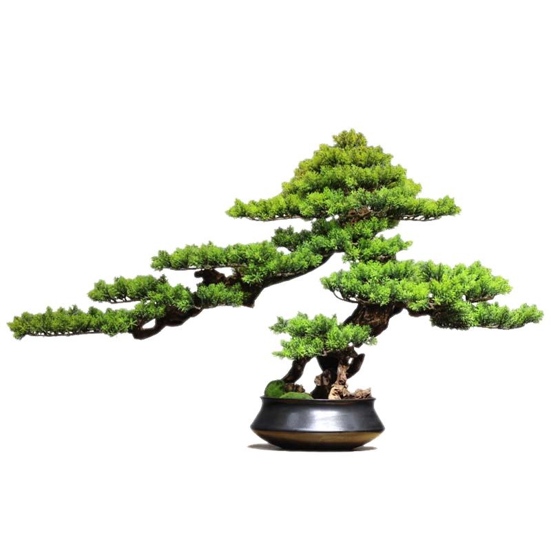 新中式仿真迎客松盆景装饰摆件