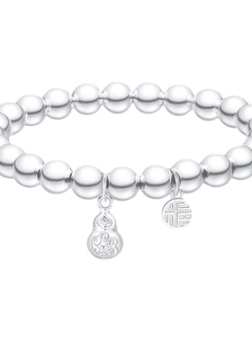 潮宏基小胖葫足银手链葫芦亲子款