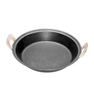 王源吉双耳老式手工铸铁煎锅平底铸铁锅牛排煎锅无涂层不易粘锅