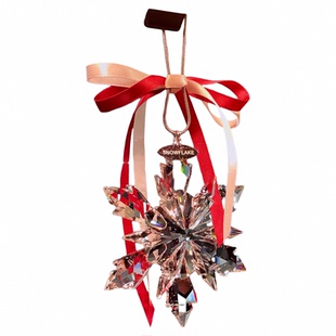 汽车挂件高档水晶车挂摆件冰雪圣诞雪花女士后视镜创意车挂饰吊坠