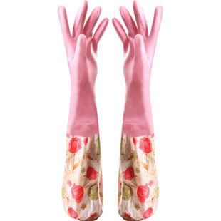 利兵加绒橡胶手套 洗碗家务手套乳胶防水洗衣服保暖清洁手套胶皮