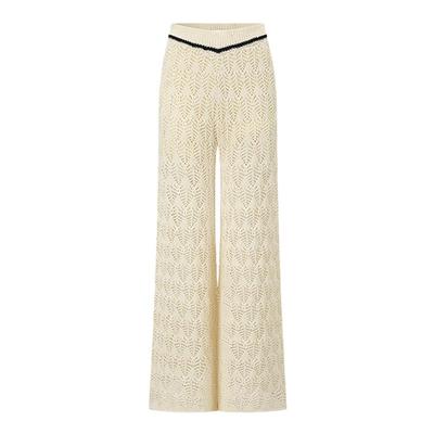 SHROENRO镂空花纹亮片针织长裤