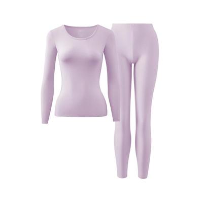 有棵树纯棉无痕保暖内衣女士修身圆领上衣打底衫秋衣秋裤套装冬季