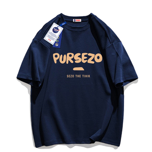 NASA联名纯棉潮牌短袖t恤女美式重磅打底衫五分袖上衣男女情侣装