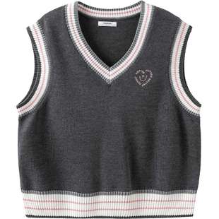 巴拉巴拉女童针织衫马甲中大童宝宝背心春秋款童儿童洋气毛衣外穿