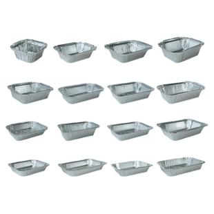 锡纸盒烧烤专用家用商用长方形烤箱锡纸盘厚铝箔打包盒带盖125只