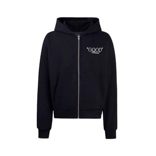 GOODBRAND 秋冬开衫连帽卫衣珍珠时尚高级感good拉链夹克外套男女