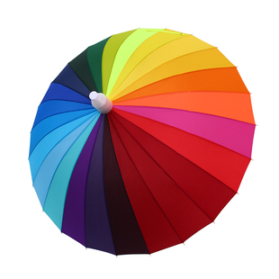 彩虹防水套雨伞女士大号24骨长柄伞自动加大双人暴雨专用车载定制