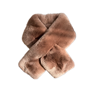 天鹅绒级整皮真獭兔毛围巾女秋冬韩版双面青紫蓝加厚保暖皮草围巾