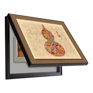 福禄葫芦电表箱装饰画新中式免打孔多媒体配电箱挂画红色电闸壁画