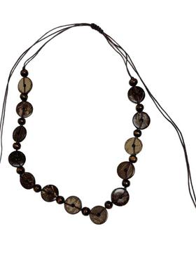 波西米亚民族风椰壳串珠项链女