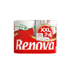 Renova圣诞印花厨房纸吸油锁水卷纸家用面巾纸节日装饰 卫生纸2卷