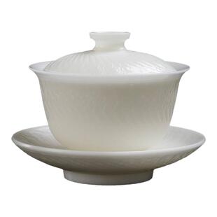 古垚/陈清宜手工德化白瓷盖碗三才茶碗功夫泡茶碗暖玉瓷陶瓷茶具