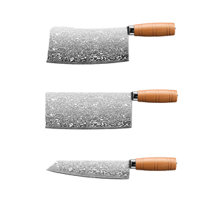 龙泉菜刀套装大马士革纹切菜刀家用锋利斩切片刀具官方旗舰店正品