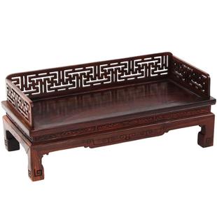 树林丰红木雕刻工艺品明清古典微型模型小家具摆件红酸枝微型床