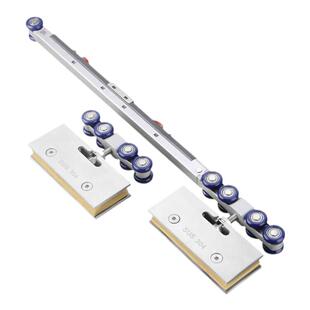 无框钢化玻璃淋浴房移门推拉门吊轨轨道全套双向阻尼缓冲吊轮吊夹