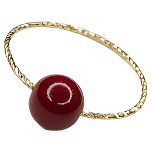 本命年朱砂戒指天然帝王砂14k包金不掉色指环红色喜庆贺岁