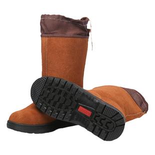 劳保靴防砸保暖棉靴牛皮油田用高筒男女电焊工钢包头耐油工作鞋