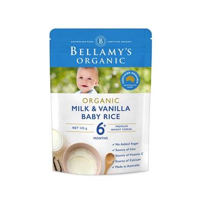 澳大利亚直邮bellamy's贝拉米婴幼儿香草米糊125g天然6岁+米粉