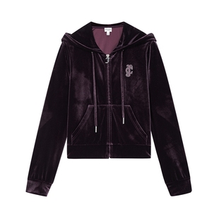 Juicy Couture橘滋【水光丝绒】外套女25年秋冬新款气质紫色上衣