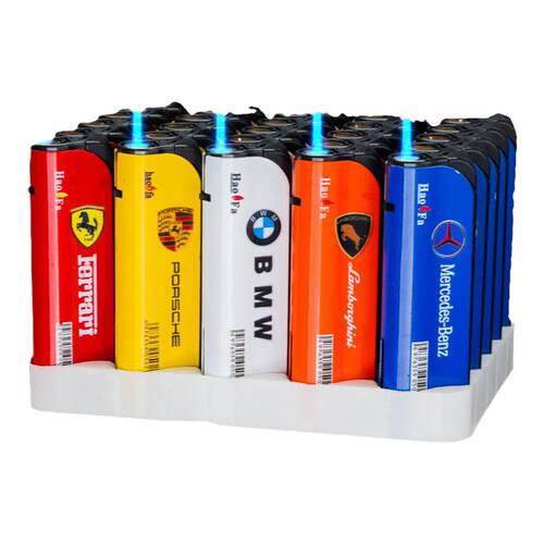 50支蓝焰直冲防风打火机加大高档加厚防爆高颜值个性男士火机点烟