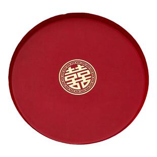 婚庆婚礼喜盘红色果盘结婚茶盘敬酒托盘客厅水果盘瓜子盘喜糖盘子