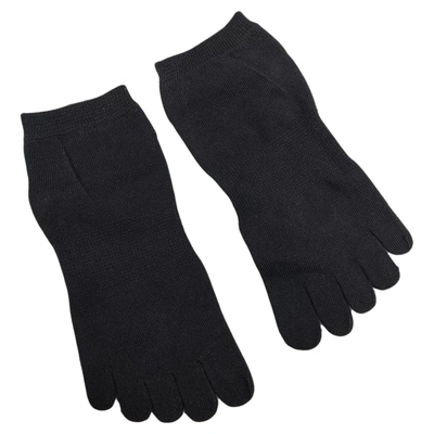 外贸日单五指袜女黑色短筒