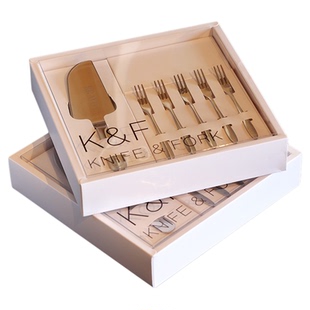 不锈钢蛋糕刀叉餐具定制生日蛋糕餐盘蜡烛帽子套装包装盒一次性