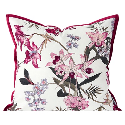 目野法式复古红色羊毛抱枕靠垫