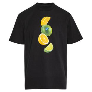 LEONSENSE力上司 40支液氨精仿棉凉感抗皱亲肤 柠檬印花圆领短袖T