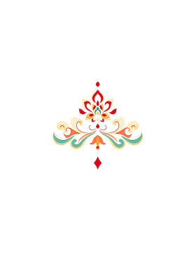 新中式敦煌彩色莲花纹身贴