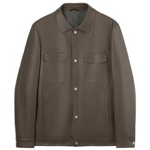 劲霸男装男士皮夹克商务同款翻领高级感羊皮真皮皮衣外套皮装