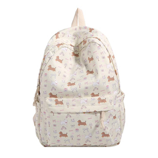 书包女生初中生高中女孩韩系碎花腊肠狗高颜值ins可爱双肩背包女