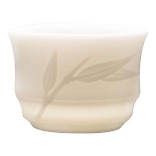 德化白瓷竹节杯茶杯陶瓷主人杯套装盖碗茶具高端羊脂玉瓷素烧家用