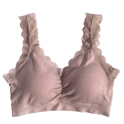 性感肩带女小胸聚拢文胸抹胸蕾丝