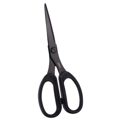 得力黑刃剪刀办公家用优质锋利