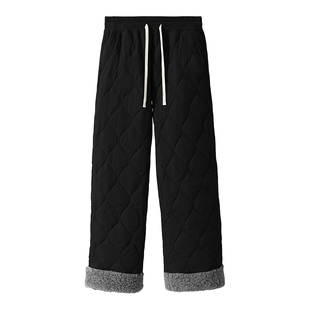 班尼路S&K葫芦花棉裤男款冬季加绒加厚防寒羽绒裤男士直筒休闲裤A