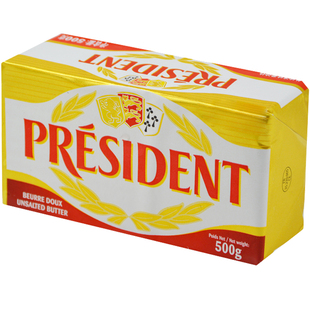 法国总统淡味黄油500g 动物性面包饼干牛轧糖雪花酥家用烘焙原料