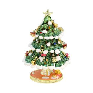 PICALS首饰盒珐琅彩夜光铃铛圣诞树饰品盒求婚戒指盒高档礼物摆件