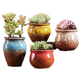 多肉花盆家用陶盆大口径陶土创意粗陶大小肉肉植物陶瓷盆特价清仓