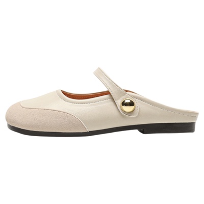 法式包头半拖鞋女夏外穿一字带