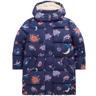 代购MiniBoden儿童长棉服 25冬季女童深蓝软垫保暖加厚棉大衣外套
