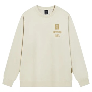 特步套头卫衣男2025冬季新款休闲运动印花薄绒卫衣975429920175