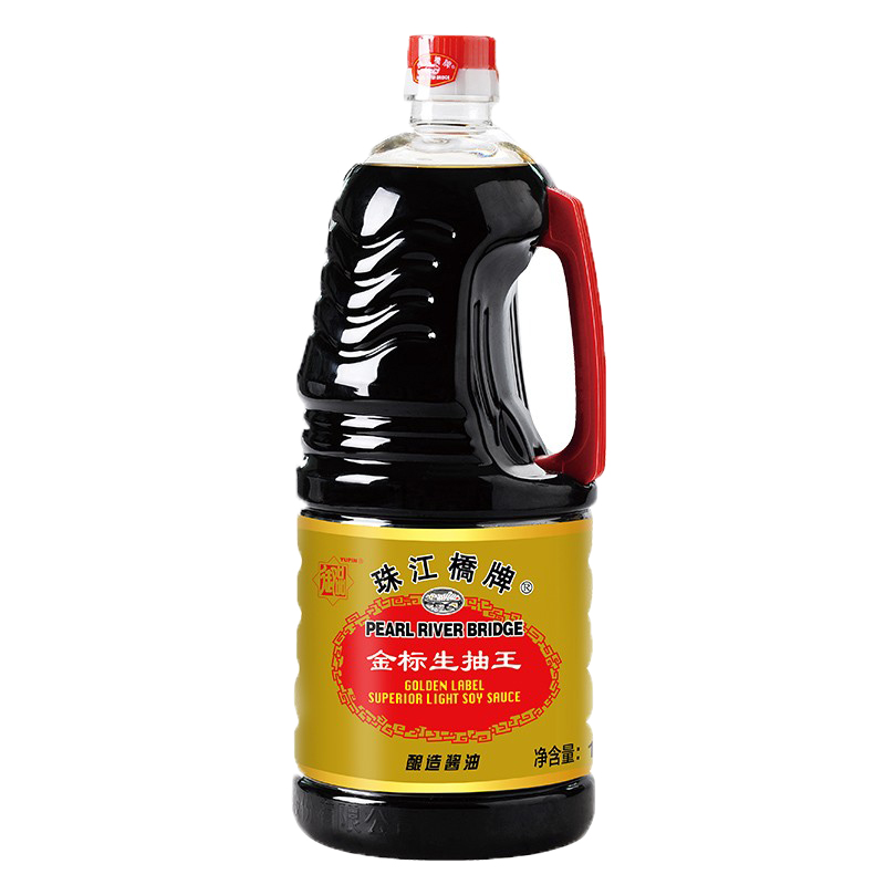 珠江桥牌金标生抽王1.9L大瓶家用黄豆酿造酱油调味品调料豉油商用