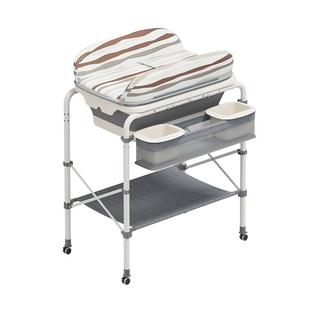 多功能婴儿感温浴盆折叠洗澡盆新生儿带支架换尿布台护理台宝宝床