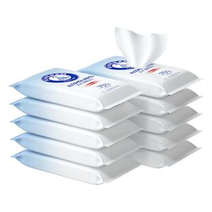 五羊75度酒精湿巾消毒卫生擦手杀菌湿纸巾便携随身小包装10抽10包