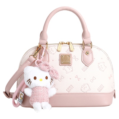 Cow&Kitty粉色贝壳包手提斜挎